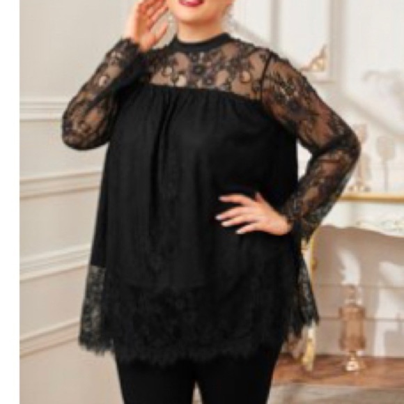 SHEIN Tops - EUC Beautiful 4XL Lace Blouse (Fits like 3XL)